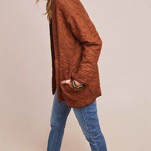 Anthropologie Quilted Kimono Jacket - Small, Rust